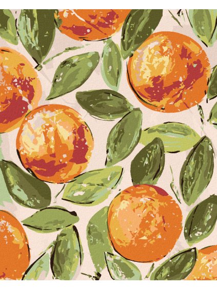 Diamantové maľovanie - ZÁTIŠIE POMARANČE (HALEY BUSH) (Rámovanie bez rámu a bez vypnutia plátna, Rozmer 40x50 cm)