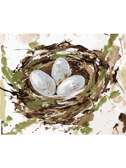 Diamantové maľovanie - HNIEZDO S VAJCIAMI (HALEY BUSH) (Rámovanie bez rámu a bez vypnutia plátna, Rozmer 40x50 cm)