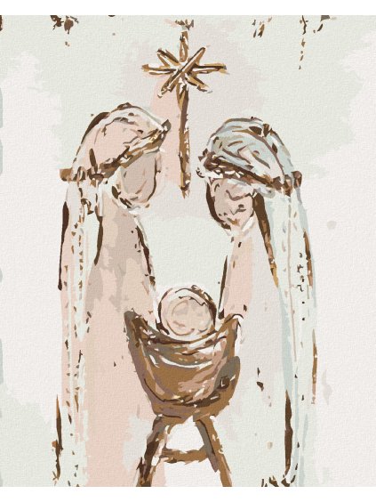 Diamantové maľovanie - BETLEHÉM MÁRIA, JOZEF A JEŽIŠKO III (HALEY BUSH) (Rámovanie bez rámu a bez vypnutia plátna, Rozmer 40x50 cm)