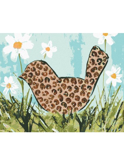 Diamantové maľovanie - VTÁK V LEOPARĎOM VZORE (HALEY BUSH) (Rámovanie bez rámu a bez vypnutia plátna, Rozmer 40x50 cm)