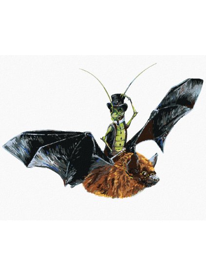 Diamantové maľovanie - NETOPIER A KOBYLKA (HOLLY SIMENTAL) (Rámovanie bez rámu a bez vypnutia plátna, Rozmer 40x50 cm)