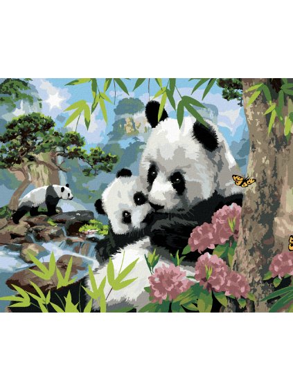 Diamantové maľovanie - PANDY A DIVOKÁ PRÍRODA (HOWARD ROBINSON) (Rámovanie bez rámu a bez vypnutia plátna, Rozmer 40x50 cm)