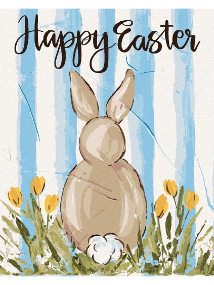 Diamantové maľovanie - VEĽKONOČNÝ KRÁLIK (HALEY BUSH) (Rámovanie bez rámu a bez vypnutia plátna, Rozmer 40x50 cm)