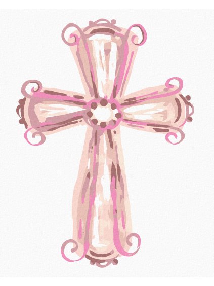 Diamantové maľovanie - RUŽOVÝ KRÍŽ (HALEY BUSH) (Rámovanie bez rámu a bez vypnutia plátna, Rozmer 40x50 cm)