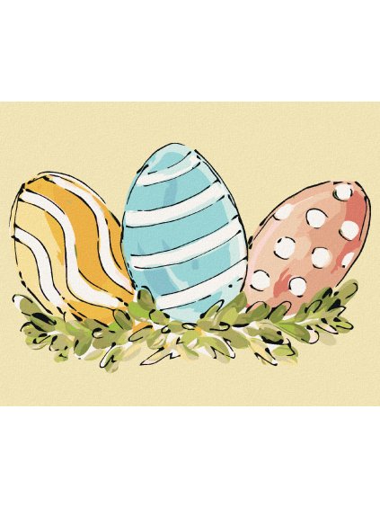 Diamantové maľovanie - VEĽKONOČNÉ VAJCIA (HALEY BUSH) (Rámovanie bez rámu a bez vypnutia plátna, Rozmer 40x50 cm)