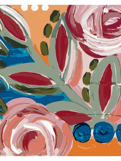 Diamantové maľovanie - FAREBNÉ KVETY 2 (HALEY BUSH) (Rámovanie bez rámu a bez vypnutia plátna, Rozmer 40x50 cm)