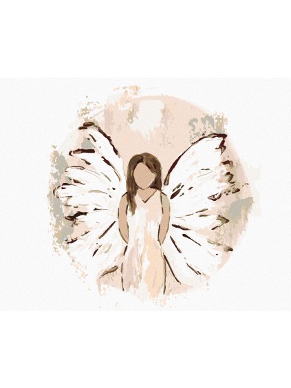 Diamantové maľovanie - ANJEL S HNEDÝMI VLASMI 2 (HALEY BUSH) (Rámovanie bez rámu a bez vypnutia plátna, Rozmer 40x50 cm)