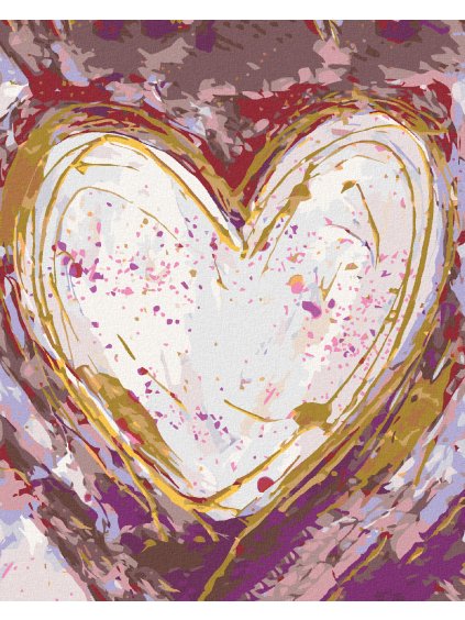 Diamantové maľovanie - SRDCE NA FIALOVOM POZADÍ (HALEY BUSH) (Rámovanie bez rámu a bez vypnutia plátna, Rozmer 40x50 cm)