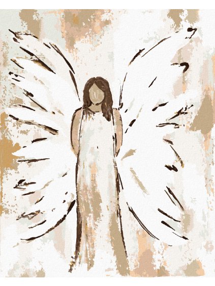 Diamantové maľovanie - ANJEL S HNEDÝMI VLASMI 3 (HALEY BUSH) (Rámovanie bez rámu a bez vypnutia plátna, Rozmer 40x50 cm)