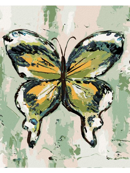 Diamantové maľovanie - ZELENOŽLTÝ MOTÝĽ (HALEY BUSH) (Rámovanie bez rámu a bez vypnutia plátna, Rozmer 40x50 cm)