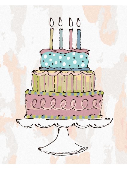 Diamantové maľovanie - RUŽOVÁ NARODENINOVÁ TORTA (HALEY BUSH) (Rámovanie bez rámu a bez vypnutia plátna, Rozmer 40x50 cm)