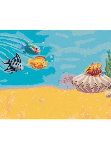 Diamantové maľovanie - RYBIČKY VOLAJÚCE NA KAMARÁTA (SUE ELLEN BROWN) (Rámovanie bez rámu a bez vypnutia plátna, Rozmer 40x50 cm)