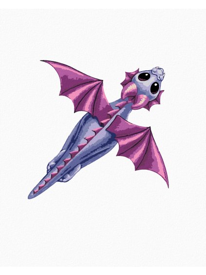 Diamantové maľovanie - DRÁČIK V TVARE PÍSMENKA X (SUE ELLEN BROWN) (Rámovanie bez rámu a bez vypnutia plátna, Rozmer 40x50 cm)