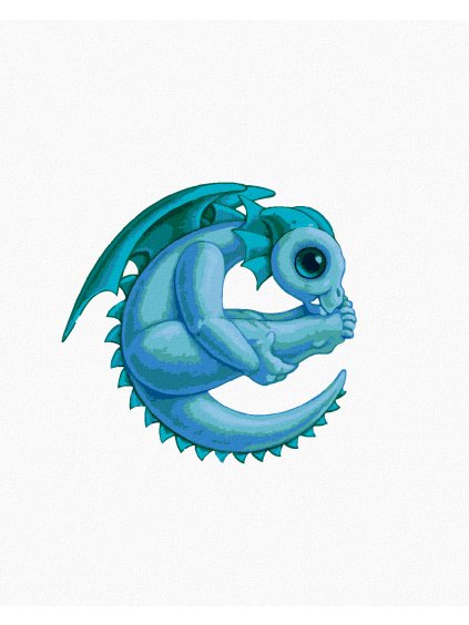 Diamantové maľovanie - DRÁČIK V TVARE PÍSMENKA E (SUE ELLEN BROWN) (Rámovanie bez rámu a bez vypnutia plátna, Rozmer 40x50 cm)