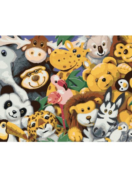 Diamantové maľovanie - PLYŠOVÉ ZVIERATÁ (HOWARD ROBINSON) (Rámovanie bez rámu a bez vypnutia plátna, Rozmer 40x50 cm)