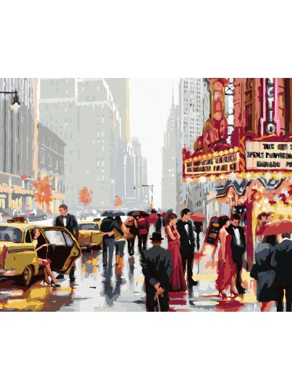 Diamantové maľovanie - DIVADLO V NEW YORKU (RICHARD MACNEIL) (Rámovanie bez rámu a bez vypnutia plátna, Rozmer 40x50 cm)