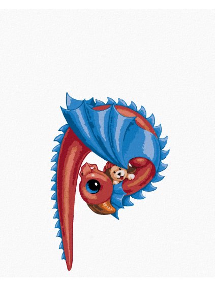 Diamantové maľovanie - DRÁČIK V TVARE PÍSMENKA P (SUE ELLEN BROWN) (Rámovanie bez rámu a bez vypnutia plátna, Rozmer 40x50 cm)