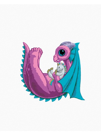 Diamantové maľovanie - DRÁČIK V TVARE PÍSMENKA U (SUE ELLEN BROWN) (Rámovanie bez rámu a bez vypnutia plátna, Rozmer 40x50 cm)