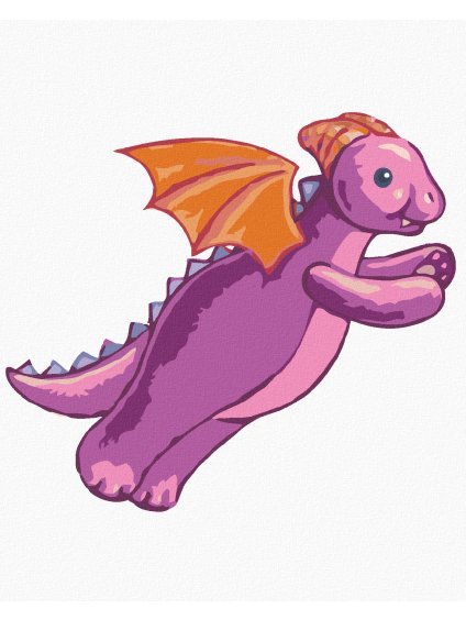 Diamantové maľovanie - RUŽOVÝ PLYŠOVÝ DRÁČIK (SUE ELLEN BROWN) (Rámovanie bez rámu a bez vypnutia plátna, Rozmer 40x50 cm)