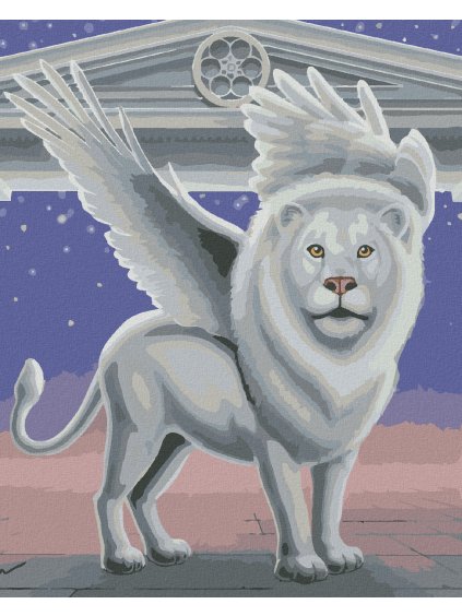 Diamantové maľovanie - OKRÍDLENÝ LEV STRÁŽCA (SUE ELLEN BROWN) (Rámovanie bez rámu a bez vypnutia plátna, Rozmer 40x50 cm)