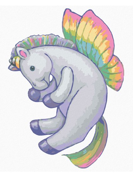 Diamantové maľovanie - DÚHOVÝ PLYŠOVÝ JEDNOROŽEC I (SUE ELLEN BROWN) (Rámovanie bez rámu a bez vypnutia plátna, Rozmer 40x50 cm)