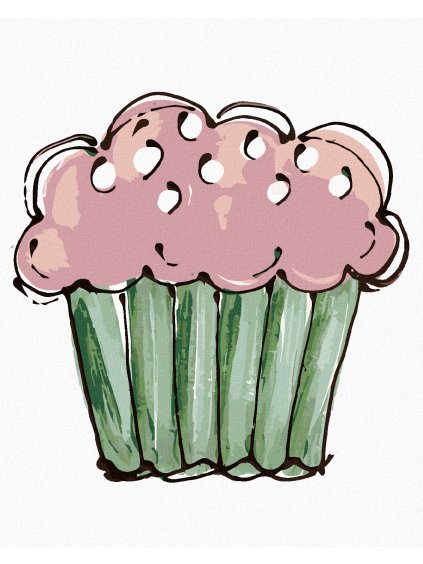 Diamantové maľovanie - RUŽOVÝ CUPCAKE 2 (HALEY BUSH) (Rámovanie bez rámu a bez vypnutia plátna, Rozmer 40x50 cm)