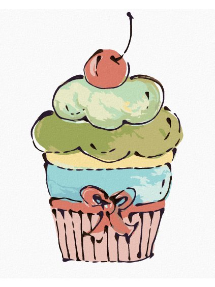 Diamantové maľovanie - CUPCAKE S RUŽOVOU ČEREŠNOU (HALEY BUSH) (Rámovanie bez rámu a bez vypnutia plátna, Rozmer 40x50 cm)