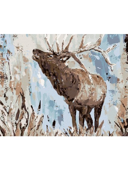 Diamantové maľovanie - JELEŇ V KRAJINE (HALEY BUSH) (Rámovanie bez rámu a bez vypnutia plátna, Rozmer 40x50 cm)