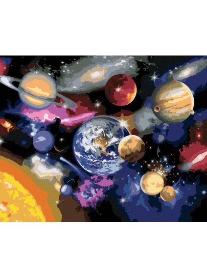 Diamantové maľovanie - PLANÉTY SLNEČNEJ SÚSTAVY (HOWARD ROBINSON) (Rámovanie bez rámu a bez vypnutia plátna, Rozmer 40x50 cm)