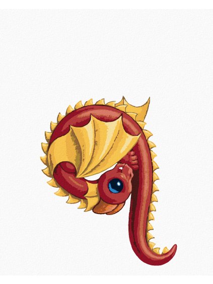 Diamantové maľovanie - DRÁČIK V TVARE PÍSMENKA Q (SUE ELLEN BROWN) (Rámovanie bez rámu a bez vypnutia plátna, Rozmer 40x50 cm)