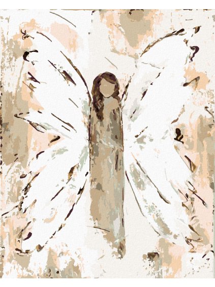 Diamantové maľovanie - ANJEL S HNEDÝMI VLASMI (HALEY BUSH) (Rámovanie bez rámu a bez vypnutia plátna, Rozmer 40x50 cm)