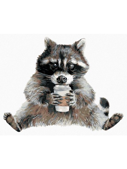 Diamantové maľovanie - MÝVAL A KÁVA (HOLLY SIMENTAL) (Rámovanie bez rámu a bez vypnutia plátna, Rozmer 40x50 cm)