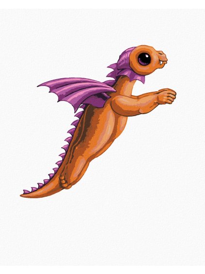 Diamantové maľovanie - DRÁČIK V TVARE PÍSMENKA F (SUE ELLEN BROWN) (Rámovanie bez rámu a bez vypnutia plátna, Rozmer 40x50 cm)