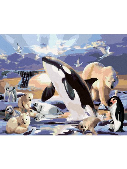 Diamantové maľovanie - ZVIERATÁ V POLÁRNOM KRÁĽOVSTVE (HOWARD ROBINSON) (Rámovanie bez rámu a bez vypnutia plátna, Rozmer 40x50 cm)