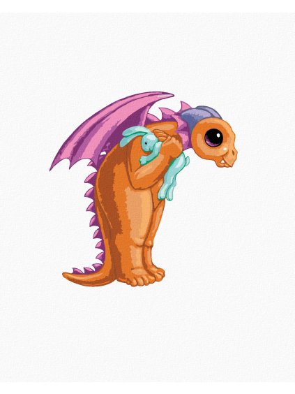 Diamantové maľovanie - DRÁČIK V TVARE PÍSMENKA R (SUE ELLEN BROWN) (Rámovanie bez rámu a bez vypnutia plátna, Rozmer 40x50 cm)