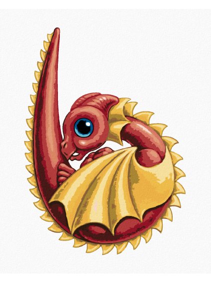 Diamantové maľovanie - DRÁČIK V TVARE PÍSMENKA B (SUE ELLEN BROWN) (Rámovanie bez rámu a bez vypnutia plátna, Rozmer 40x50 cm)