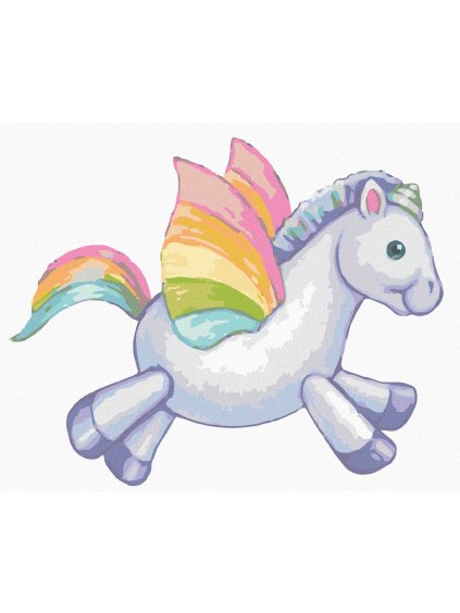 Diamantové maľovanie - DÚHOVÝ PLYŠOVÝ JEDNOROŽEC II (SUE ELLEN BROWN) (Rámovanie bez rámu a bez vypnutia plátna, Rozmer 40x50 cm)