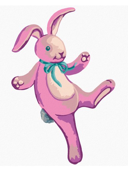 Diamantové maľovanie - RUŽOVÝ PLYŠOVÝ ZAJAČIK (SUE ELLEN BROWN) (Rámovanie bez rámu a bez vypnutia plátna, Rozmer 40x50 cm)