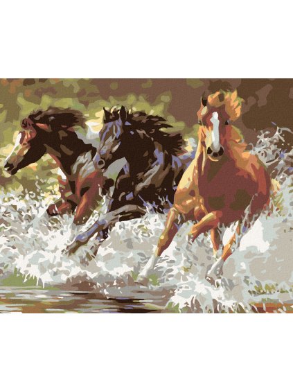 Diamantové maľovanie - KONE (Rámovanie bez rámu a bez vypnutia plátna, Rozmer 40x50 cm)