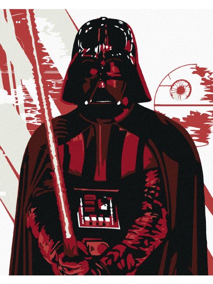Diamantové maľovanie - ABSTRAKTNÝ DARTH VÁDER V ČERVENEJ (Rámovanie bez rámu a bez vypnutia plátna, Rozmer 40x50 cm)