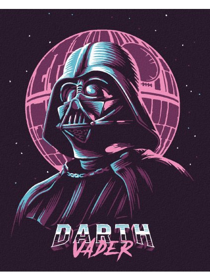 Diamantové maľovanie - DARTH VÁDER PRED HVIEZDOU SMRTI (Rámovanie bez rámu a bez vypnutia plátna, Rozmer 40x50 cm)