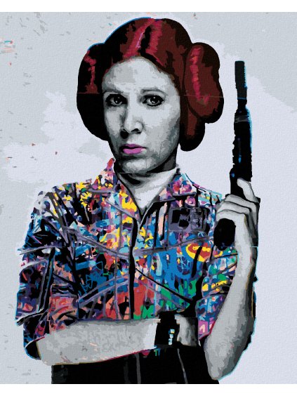 Diamantové maľovanie - POP ART PRINCEZNA LEIA (STAR WARS) (Rámovanie bez rámu a bez vypnutia plátna, Rozmer 40x50 cm)