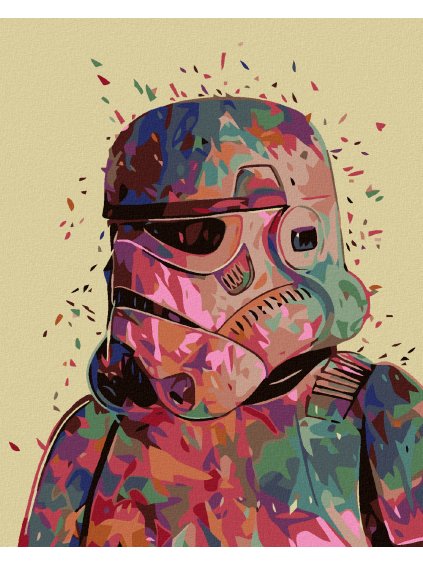 Diamantové maľovanie - ABSTRAKTNÝ STORMTROOPER (STAR WARS) (Rámovanie bez rámu a bez vypnutia plátna, Rozmer 40x50 cm)