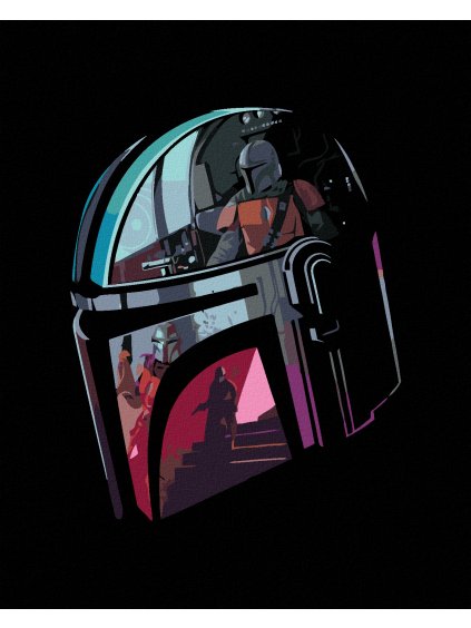 Diamantové maľovanie - HELMA (MANDALORIAN) (Rámovanie bez rámu a bez vypnutia plátna, Rozmer 40x50 cm)
