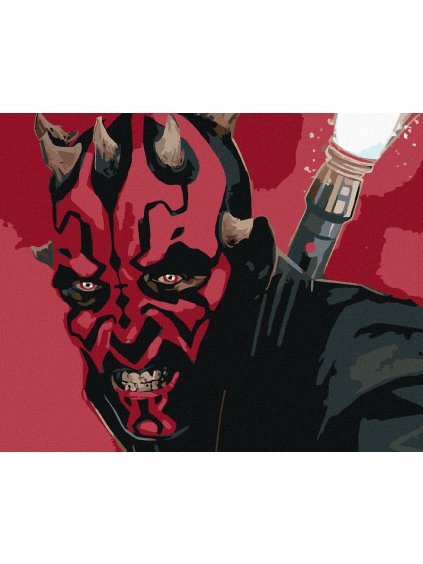 Diamantové maľovanie - PORTRÉT DARTH MAUL (Rámovanie bez rámu a bez vypnutia plátna, Rozmer 40x50 cm)