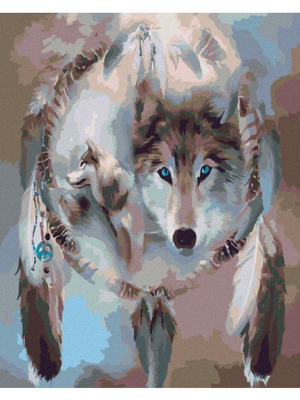 Diamantové maľovanie - VLČÍ TALIZMAN (Rámovanie bez rámu a bez vypnutia plátna, Rozmer 40x50 cm)