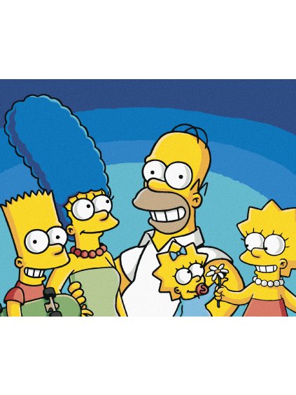 Diamantové maľovanie - PLAKGÁT SIMPSONOVCI (Rámovanie bez rámu a bez vypnutia plátna, Rozmer 40x50 cm)