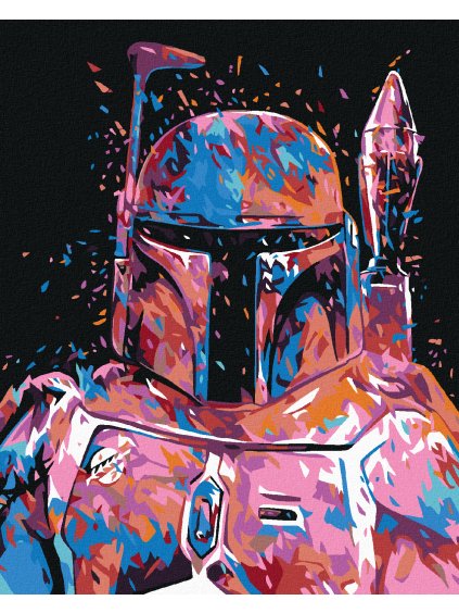 Diamantové maľovanie - ABSTRAKTNÁ BOBBA FETT (Rámovanie bez rámu a bez vypnutia plátna, Rozmer 40x50 cm)