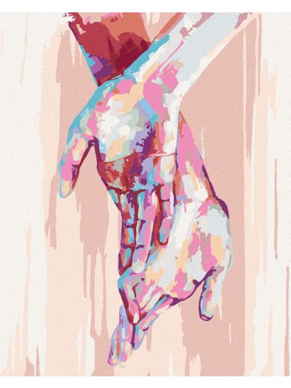 Diamantové maľovanie - ABSTRAKTNÉ DLANE II (Rámovanie bez rámu a bez vypnutia plátna, Rozmer 40x50 cm)