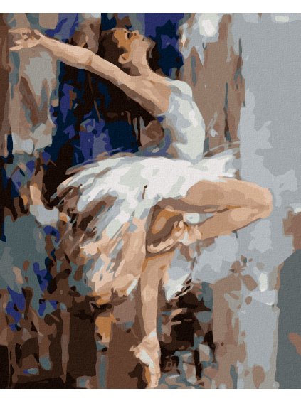 Diamantové maľovanie - ABSTRAKCIA BALETKY (Rámovanie bez rámu a bez vypnutia plátna, Rozmer 40x50 cm)